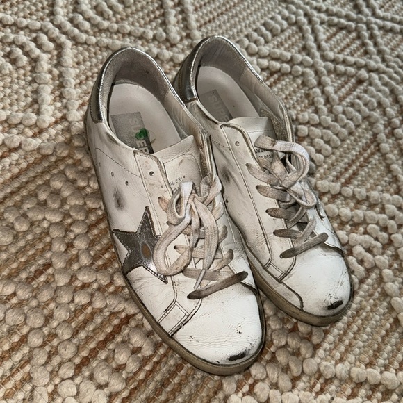 Golden Goose Shoes - GOLDEN GOOSE Superstar Women White Metallic  Star Leather Low Top Sneaker 39